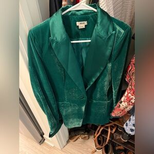 Jason Wu size small emerald velvet and satin blazer